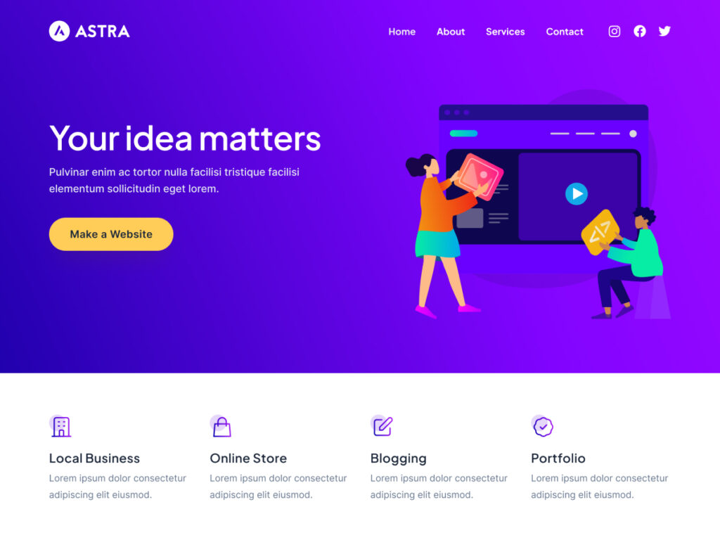 Astra is fast, fully customizable & beautiful WordPress theme suitable for blog, personal portfolio, business website and WooCommerce storefront.
